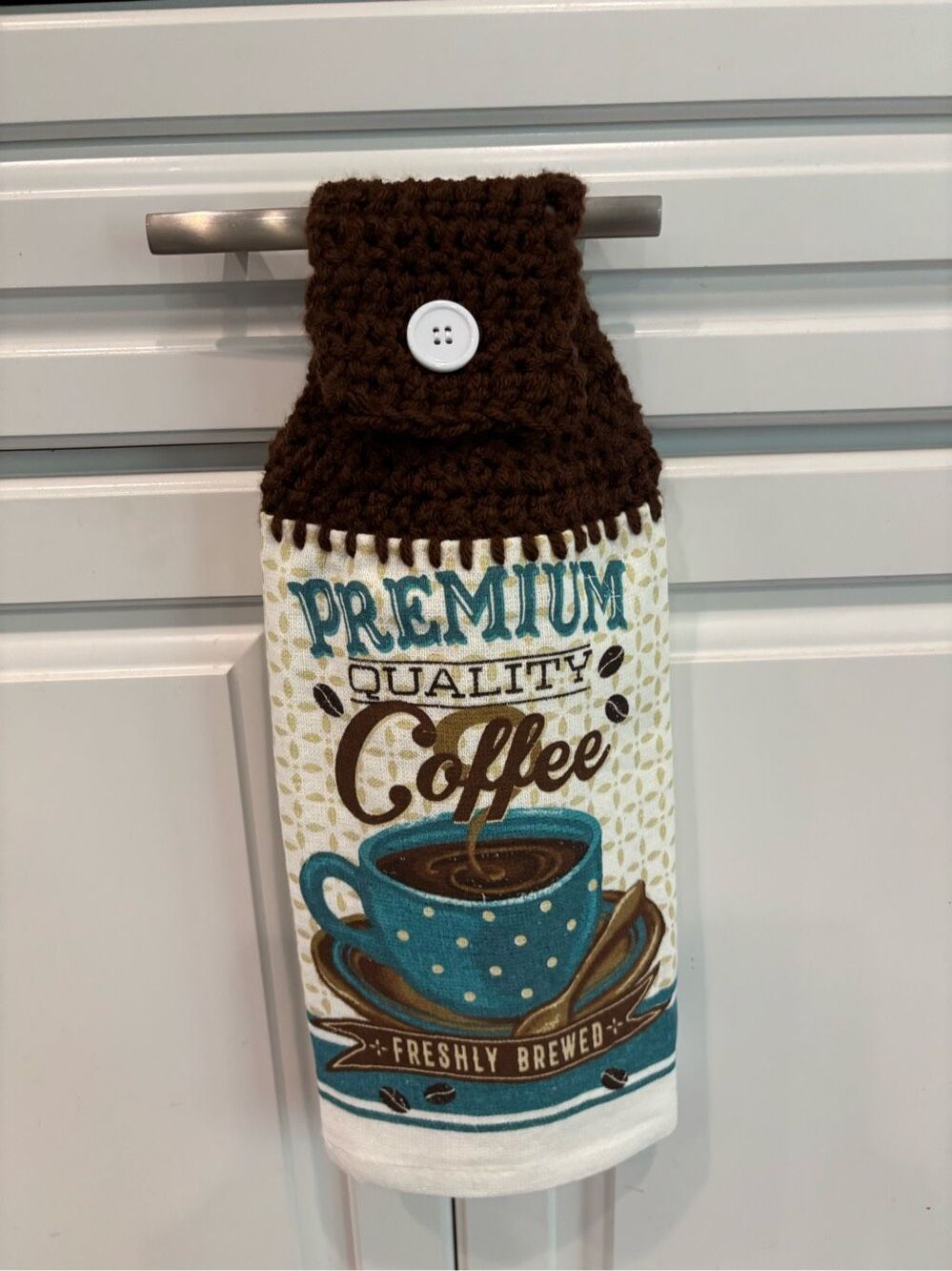 Crochet Top Kitchen Towel- Premium Quality Coffee